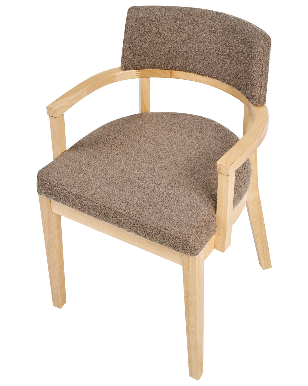 Set of 2 Dining Chairs DALBO Boucle Light Brown/ Taupe