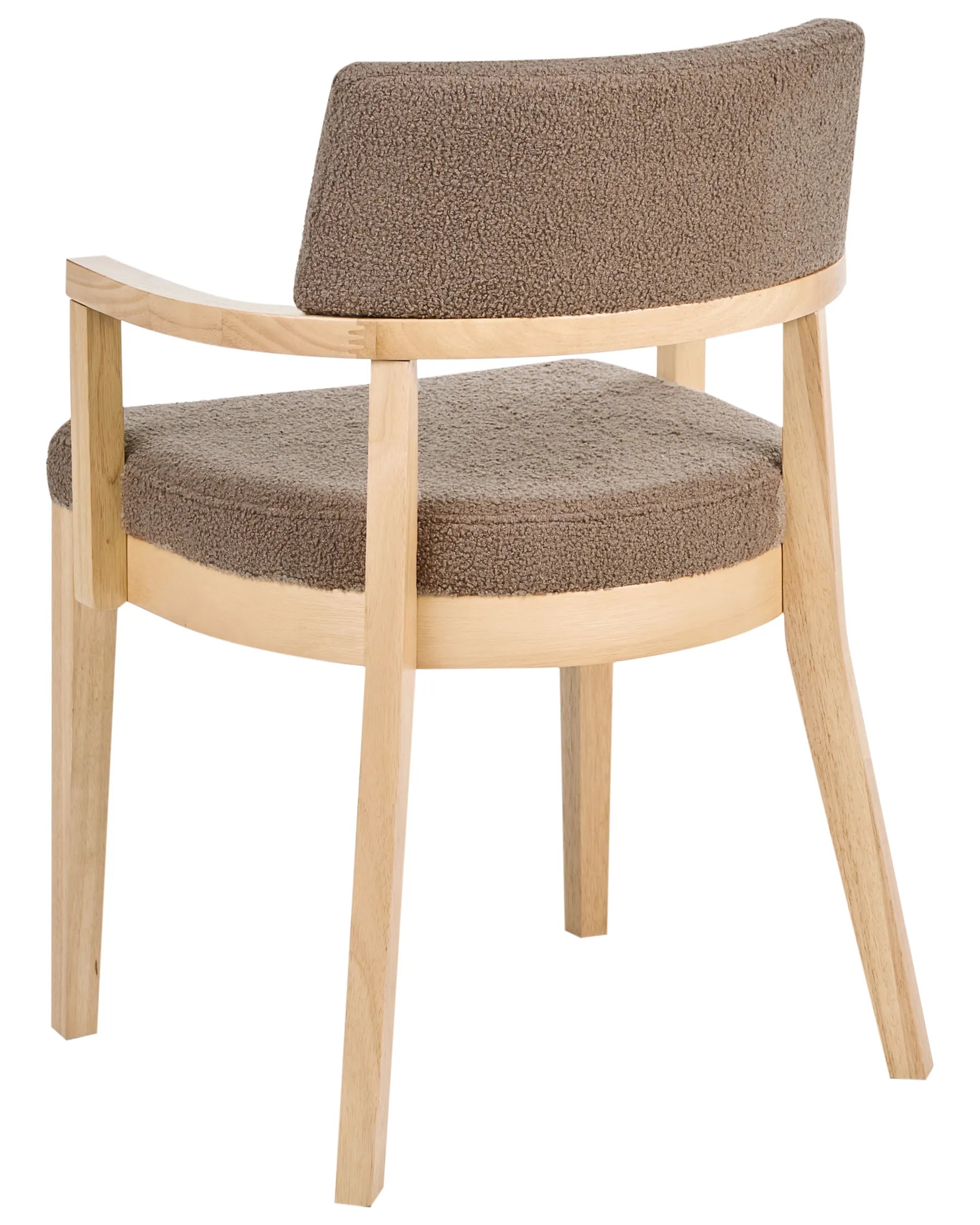 Set of 2 Dining Chairs DALBO Boucle Light Brown/ Taupe