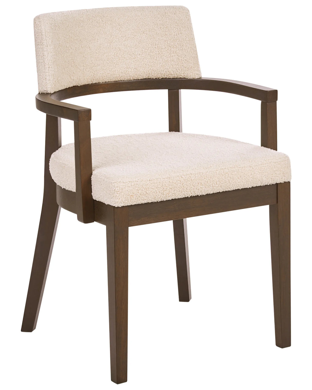Set of 2 Dining Chairs DALBO Boucle Dark Brown/ Off-White