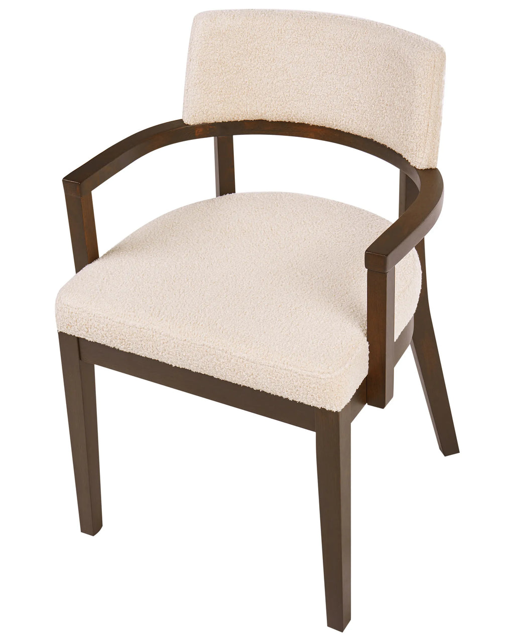 Set of 2 Dining Chairs DALBO Boucle Dark Brown/ Off-White
