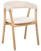 Set of 2 Dining Chairs MYLO Fabric Light Brown/ Off-White