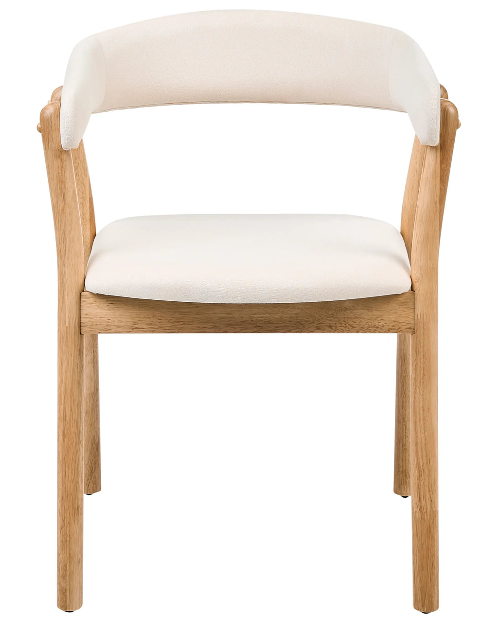 Set of 2 Dining Chairs MYLO Fabric Light Brown/ Off-White