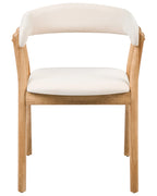 Set of 2 Dining Chairs MYLO Fabric Light Brown/ Off-White