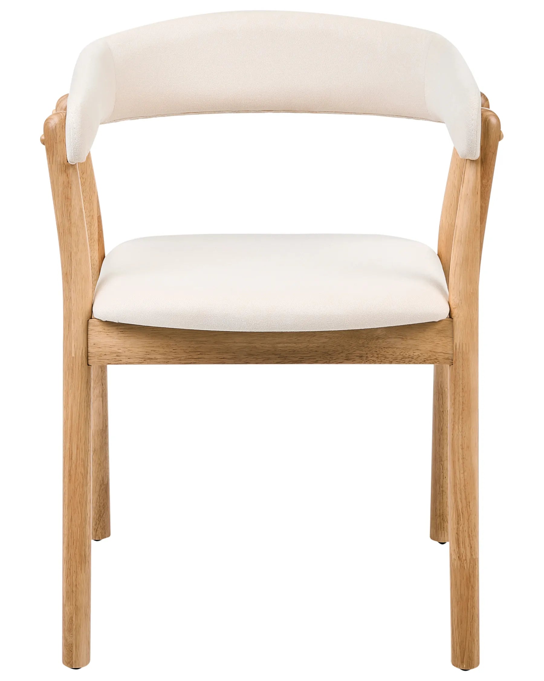 Set of 2 Dining Chairs MYLO Fabric Light Brown/ Off-White