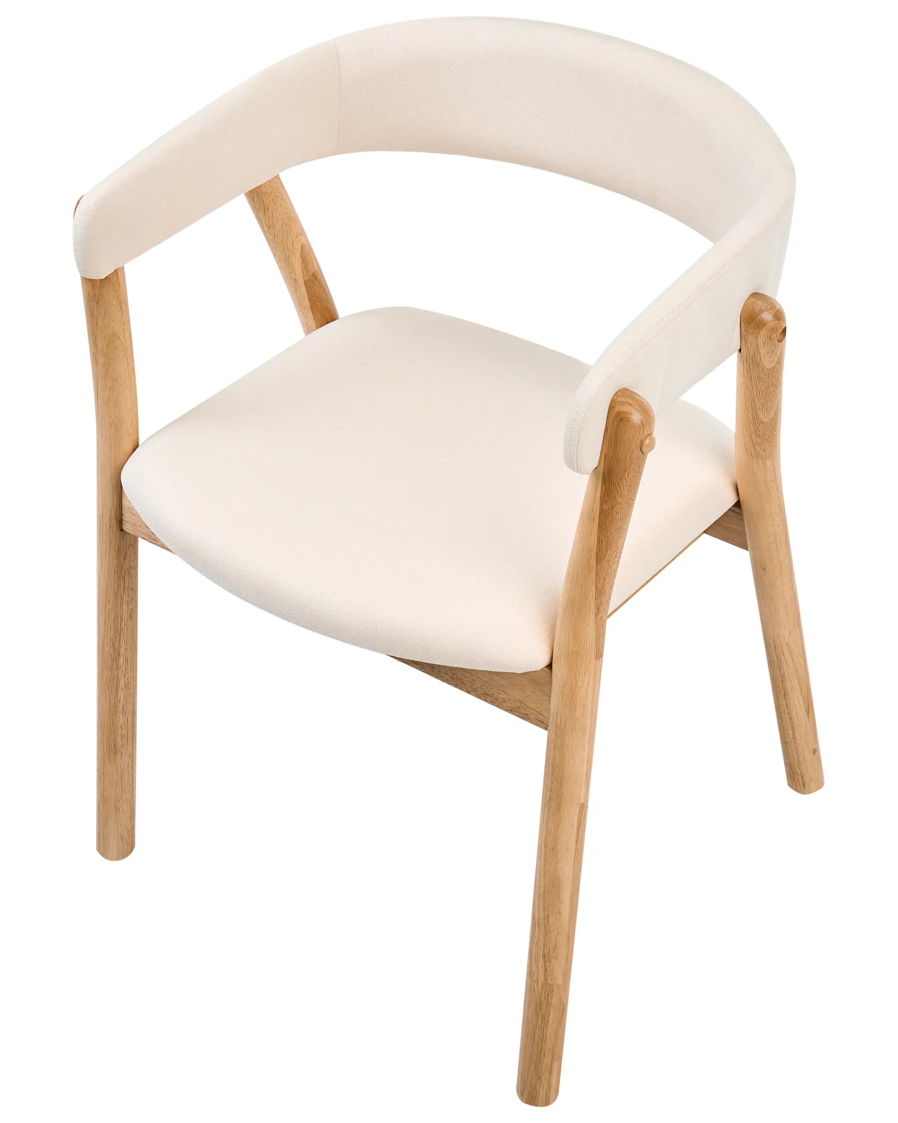 Set of 2 Dining Chairs MYLO Fabric Light Brown/ Off-White