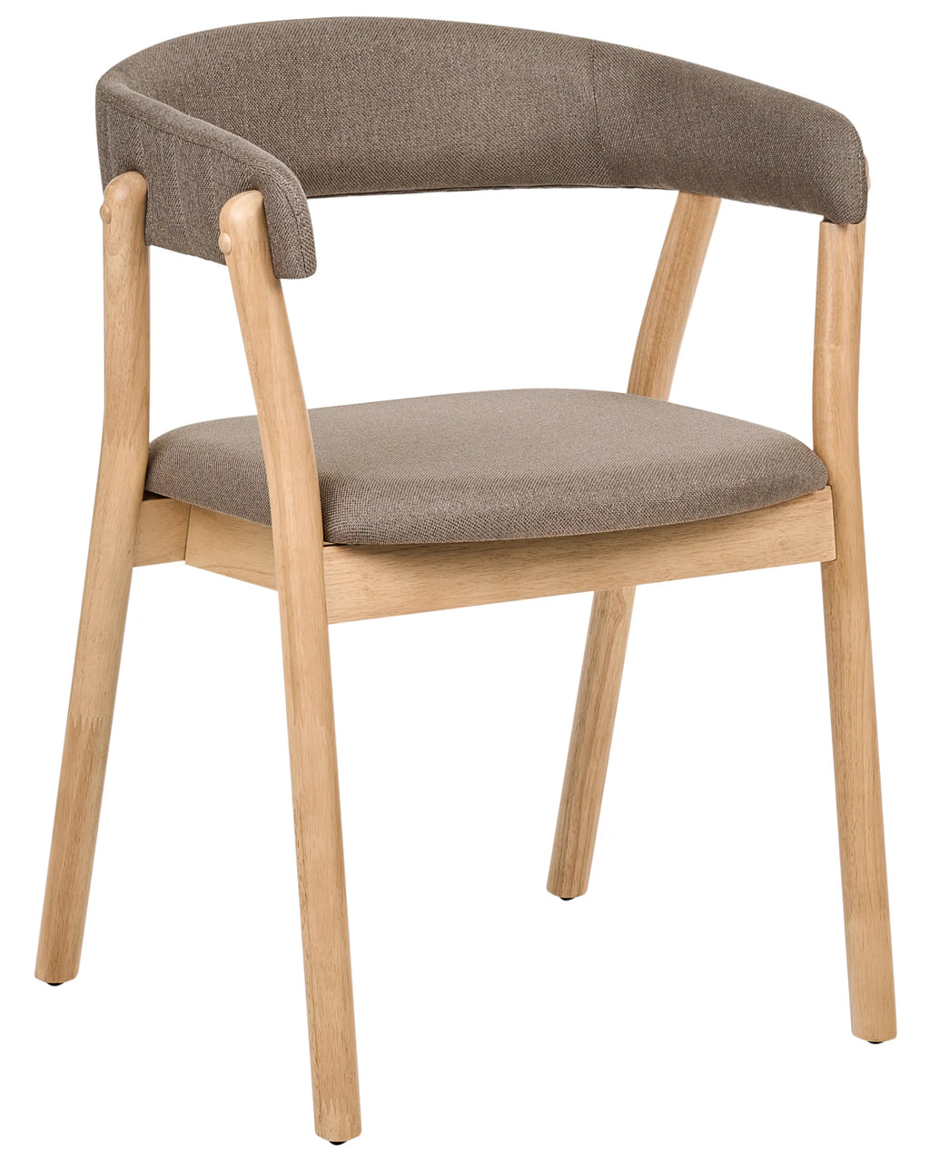 Set of 2 Dining Chairs MYLO Fabric Light Brown/ Brown