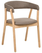 Set of 2 Dining Chairs MYLO Fabric Light Brown/ Brown