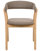 Set of 2 Dining Chairs MYLO Fabric Light Brown/ Brown