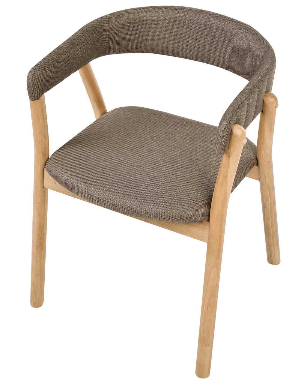 Set of 2 Dining Chairs MYLO Fabric Light Brown/ Brown