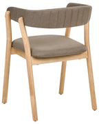 Set of 2 Dining Chairs MYLO Fabric Light Brown/ Brown