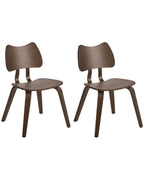 Set of 2 Dining Chairs DIANA Wood Dark Brown