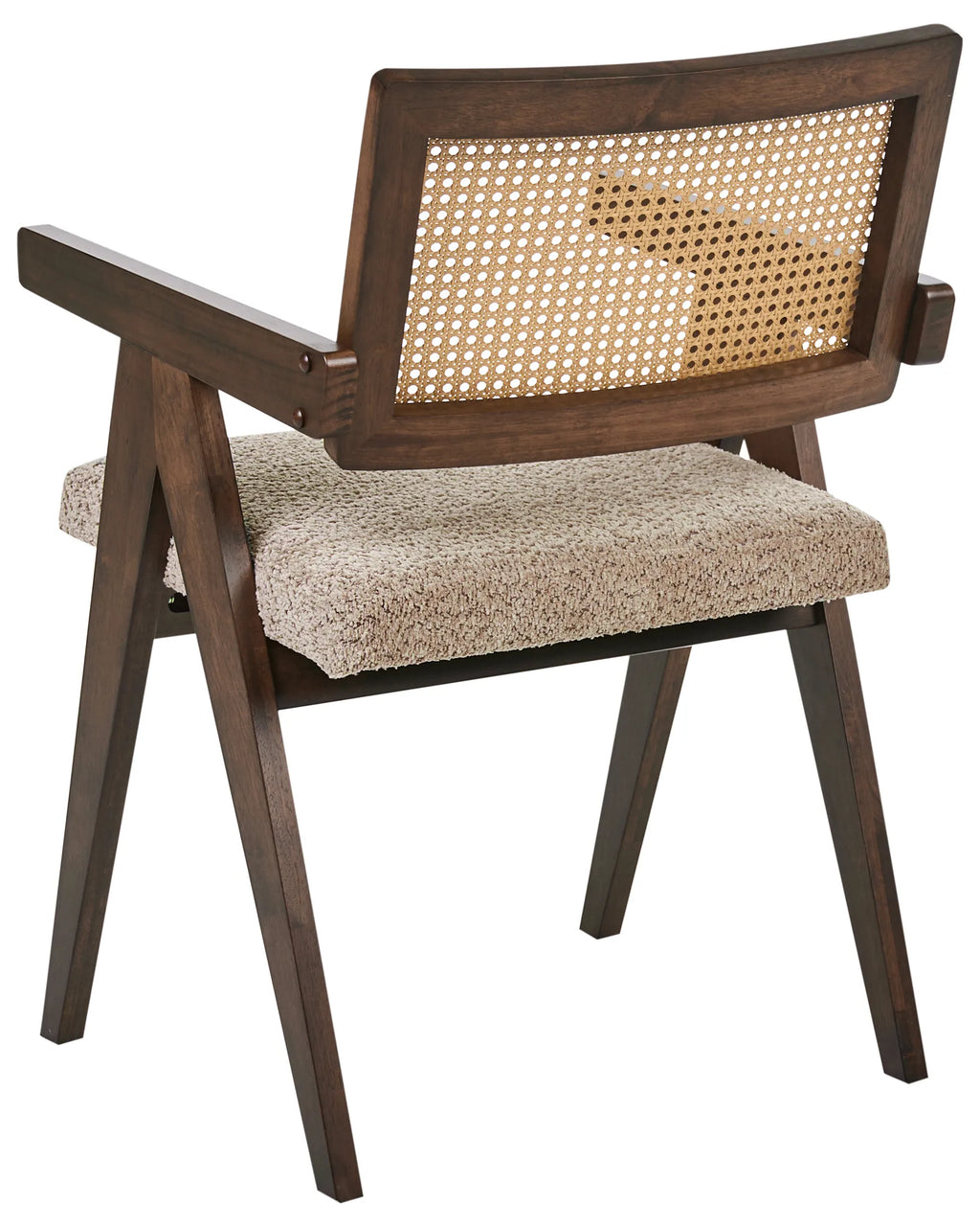 Set of 2 Dining Chairs AVA Wood Brown/ Taupe