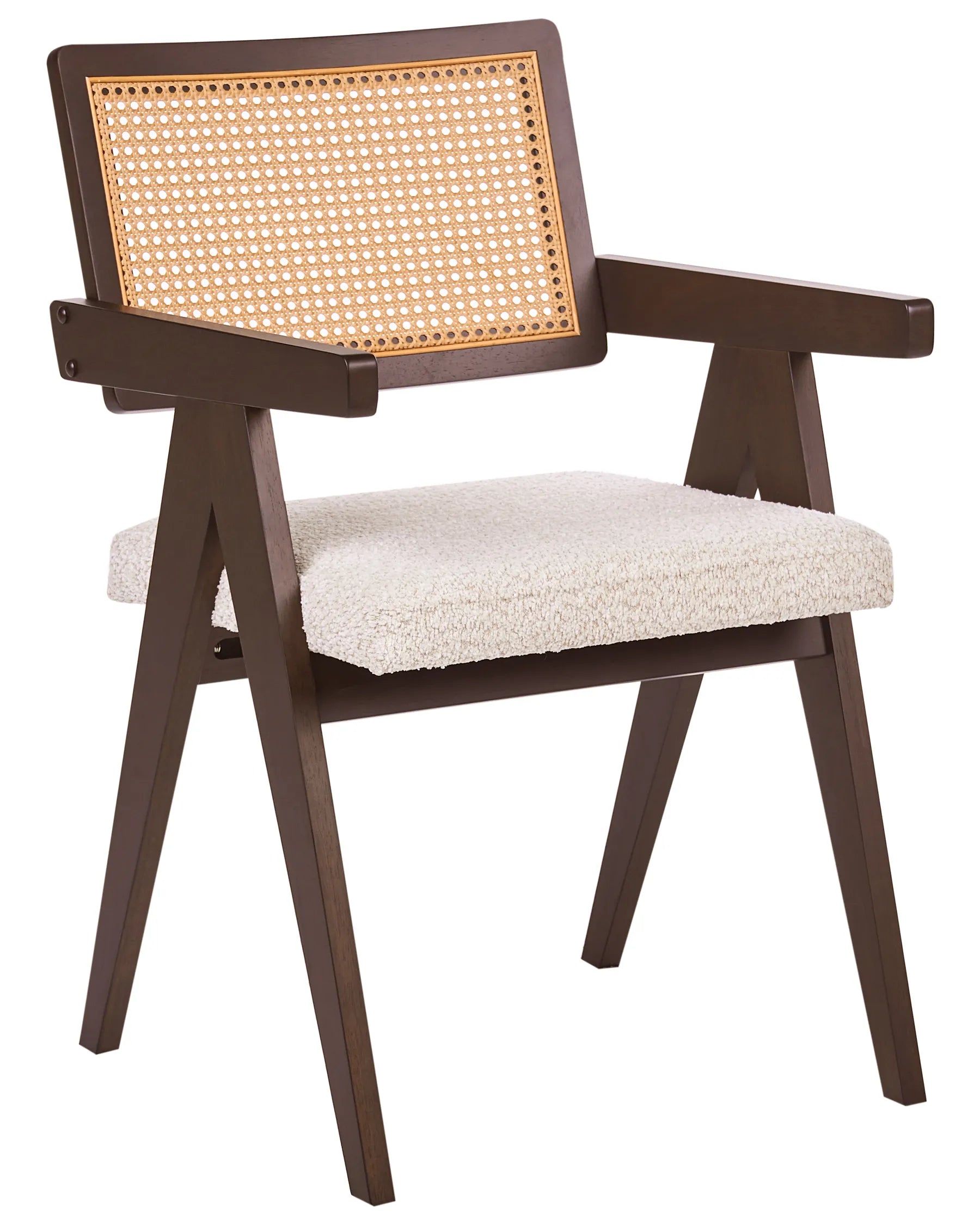 Set of 2 Dining Chairs AVA Wood Dark Brown/ Light Beige