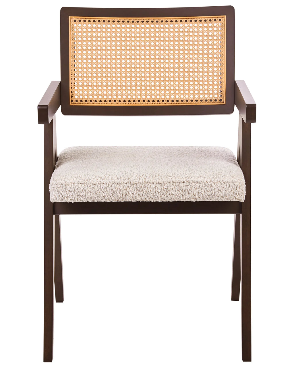 Set of 2 Dining Chairs AVA Wood Dark Brown/ Light Beige