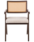 Set of 2 Dining Chairs AVA Wood Dark Brown/ Light Beige