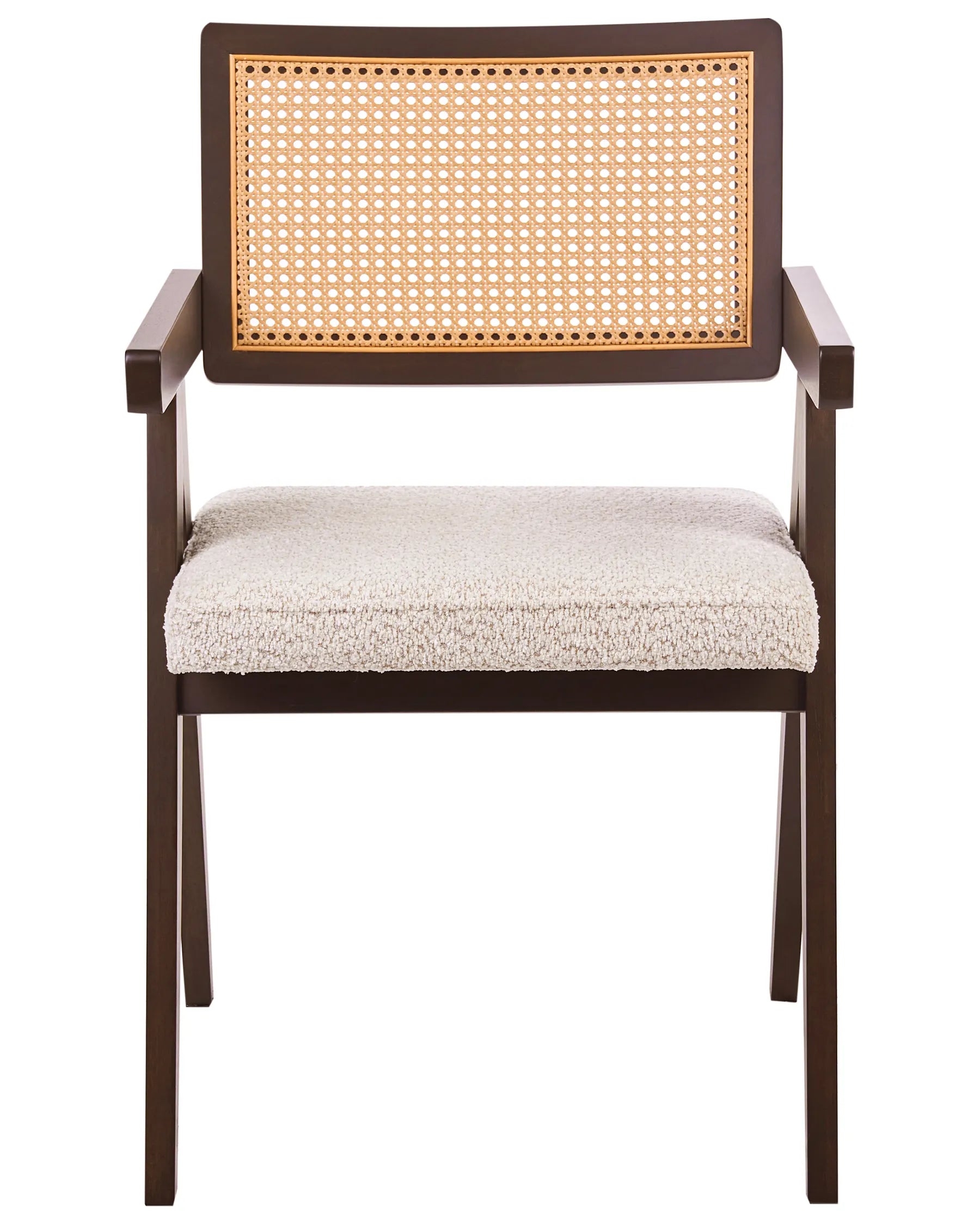 Set of 2 Dining Chairs AVA Wood Dark Brown/ Light Beige