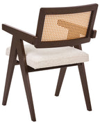 Set of 2 Dining Chairs AVA Wood Dark Brown/ Light Beige