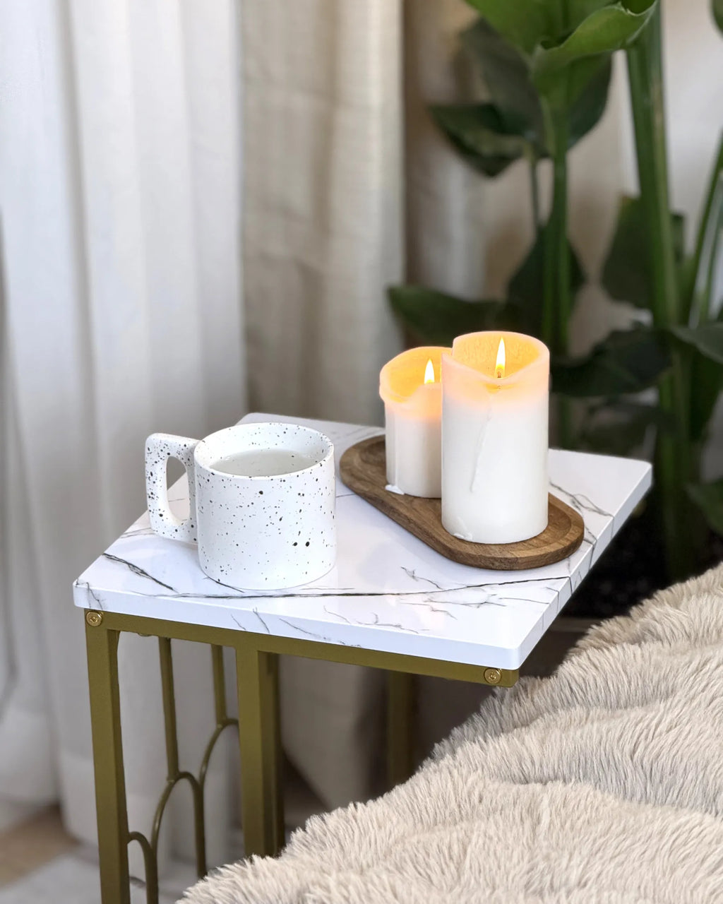 Side Table PANDALE White Marble