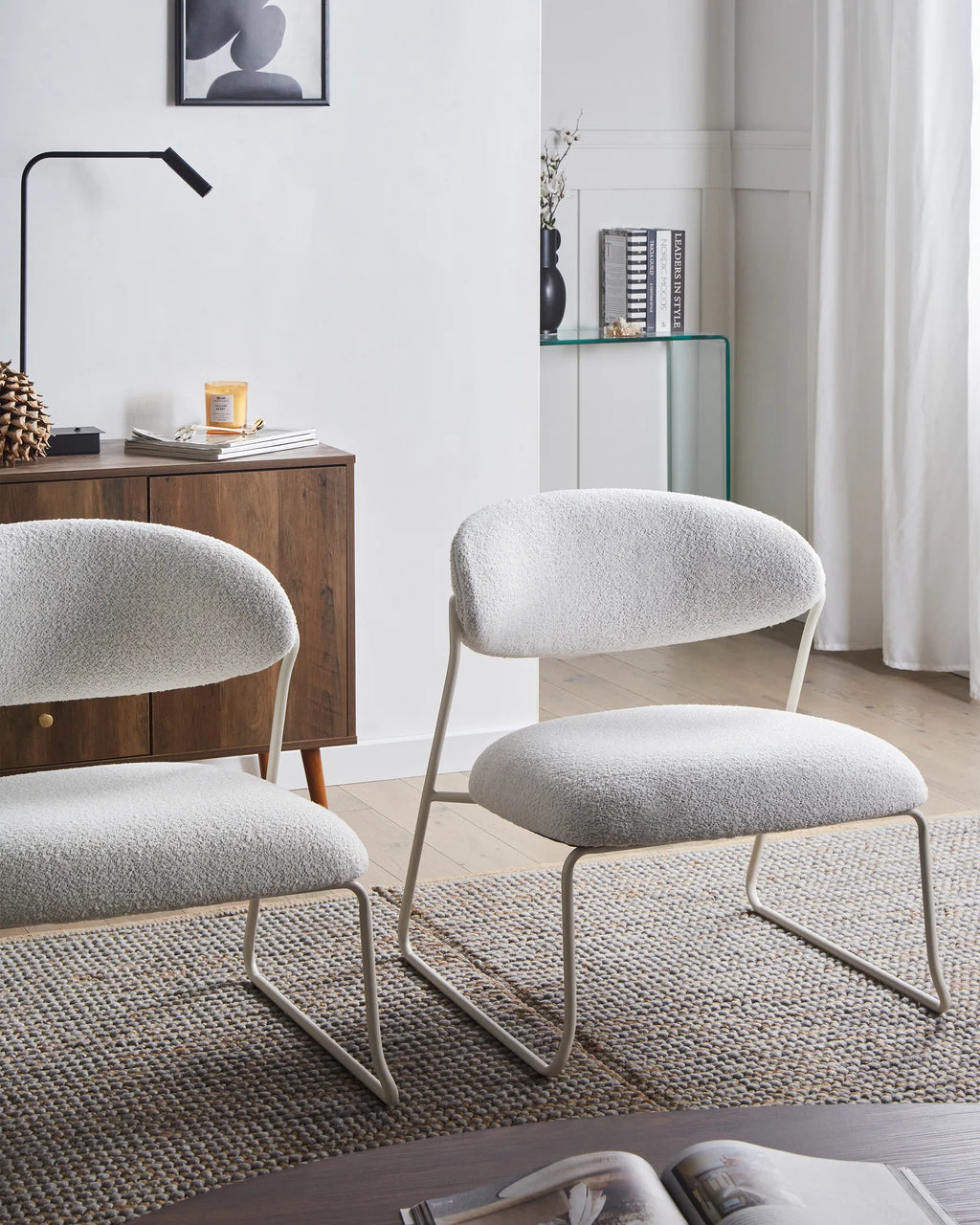 Set of 2 Armchairs KOLSVA Fabric Off-White