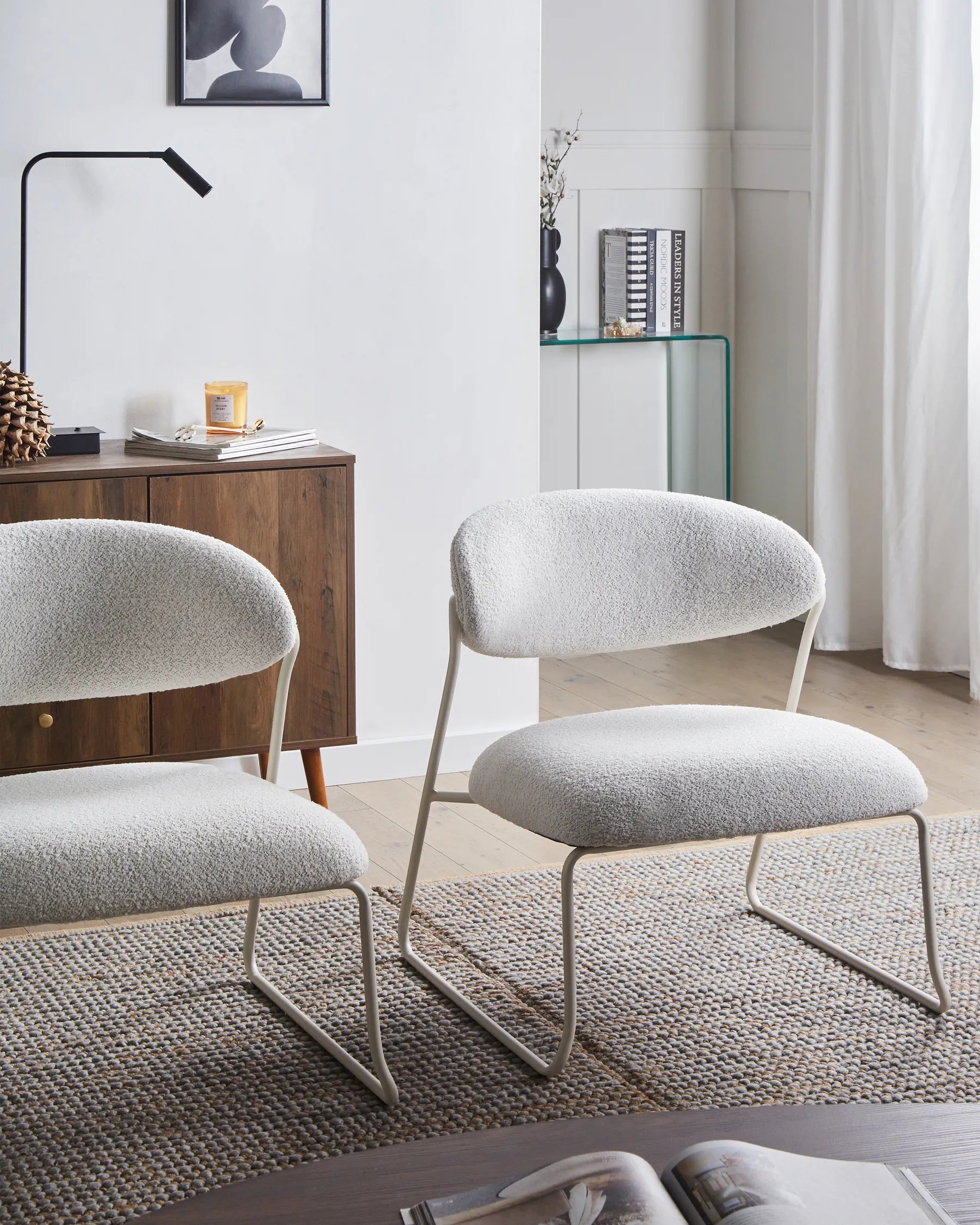 Set of 2 Armchairs KOLSVA Fabric Off-White