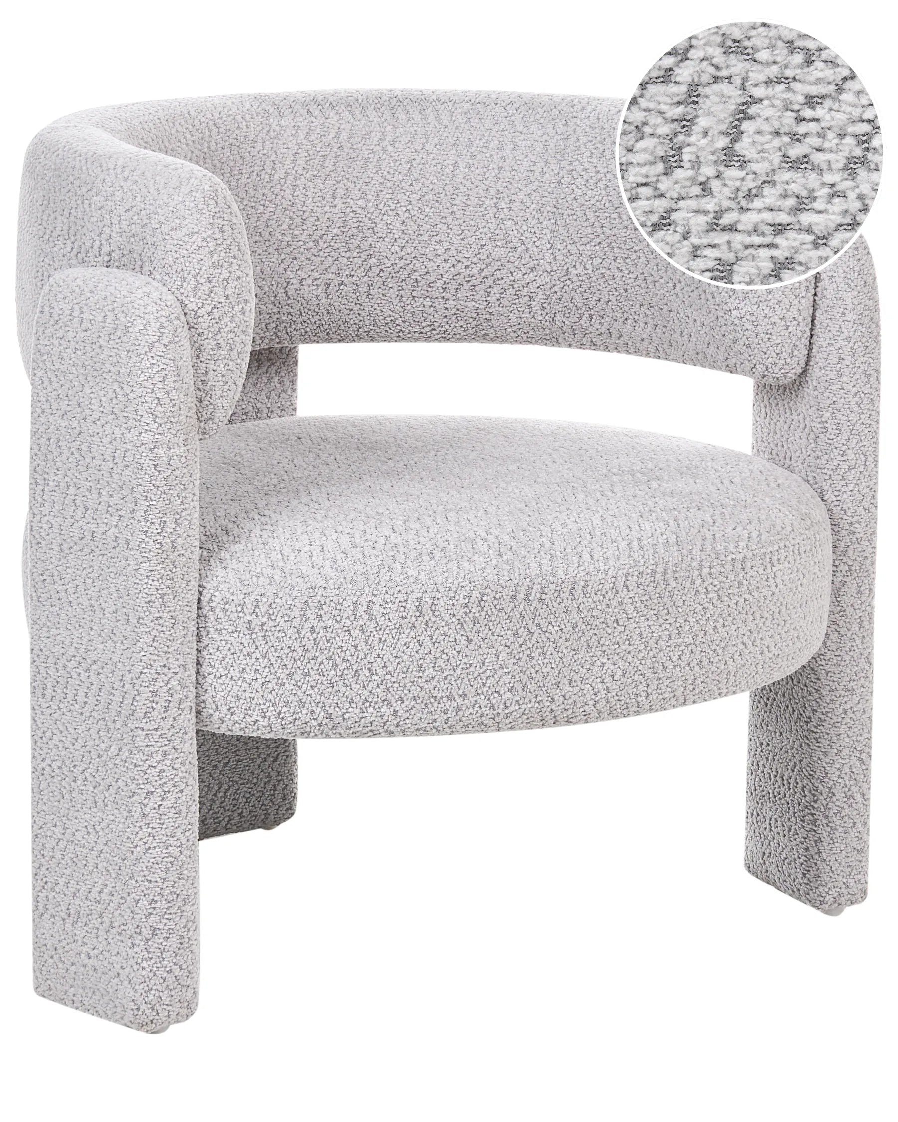 Armchair BUREA Chenille Light Grey