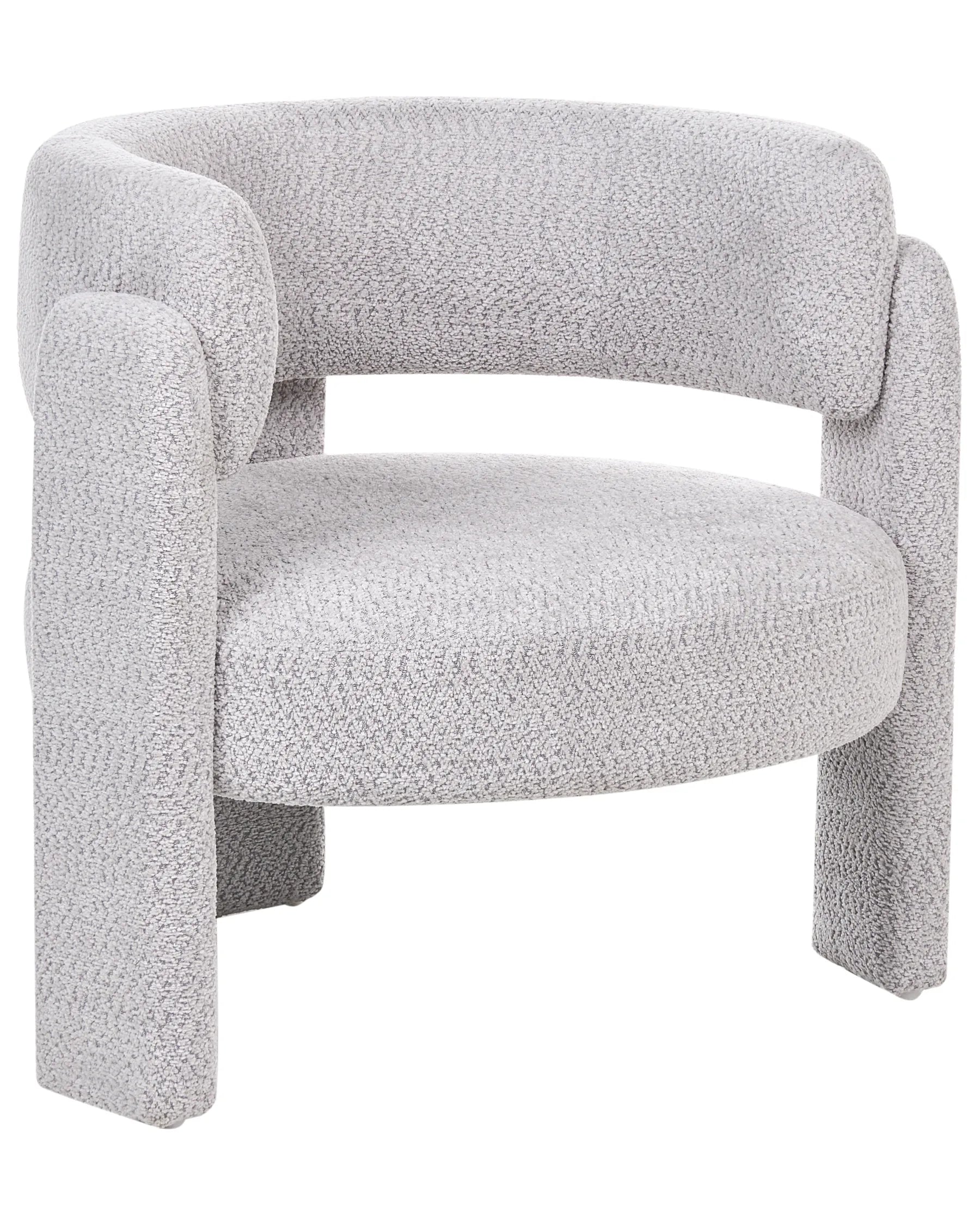 Armchair BUREA Chenille Light Grey