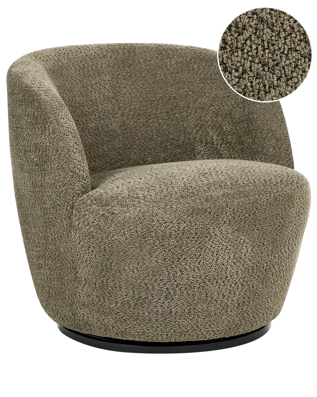 Swivel Armchair KUOLPA Chenille Dark Green