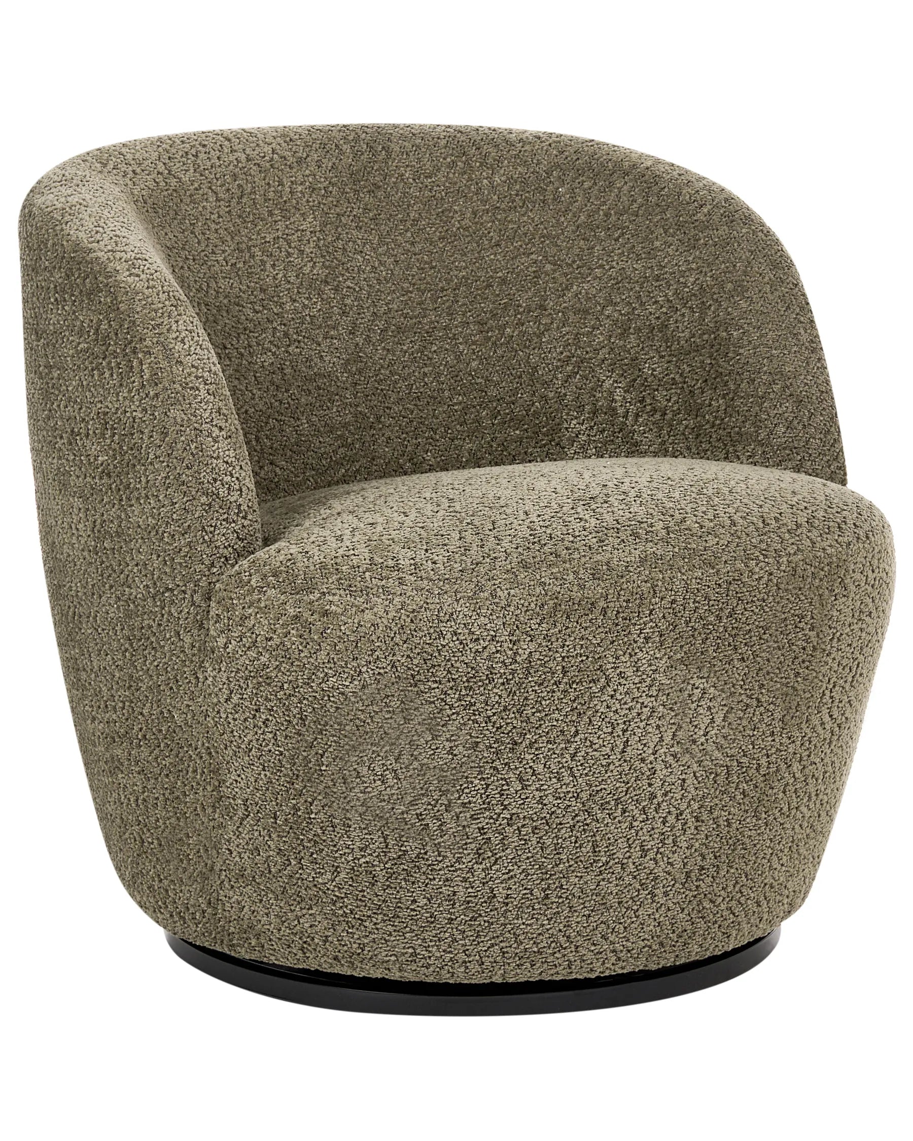 Swivel Armchair KUOLPA Chenille Dark Green