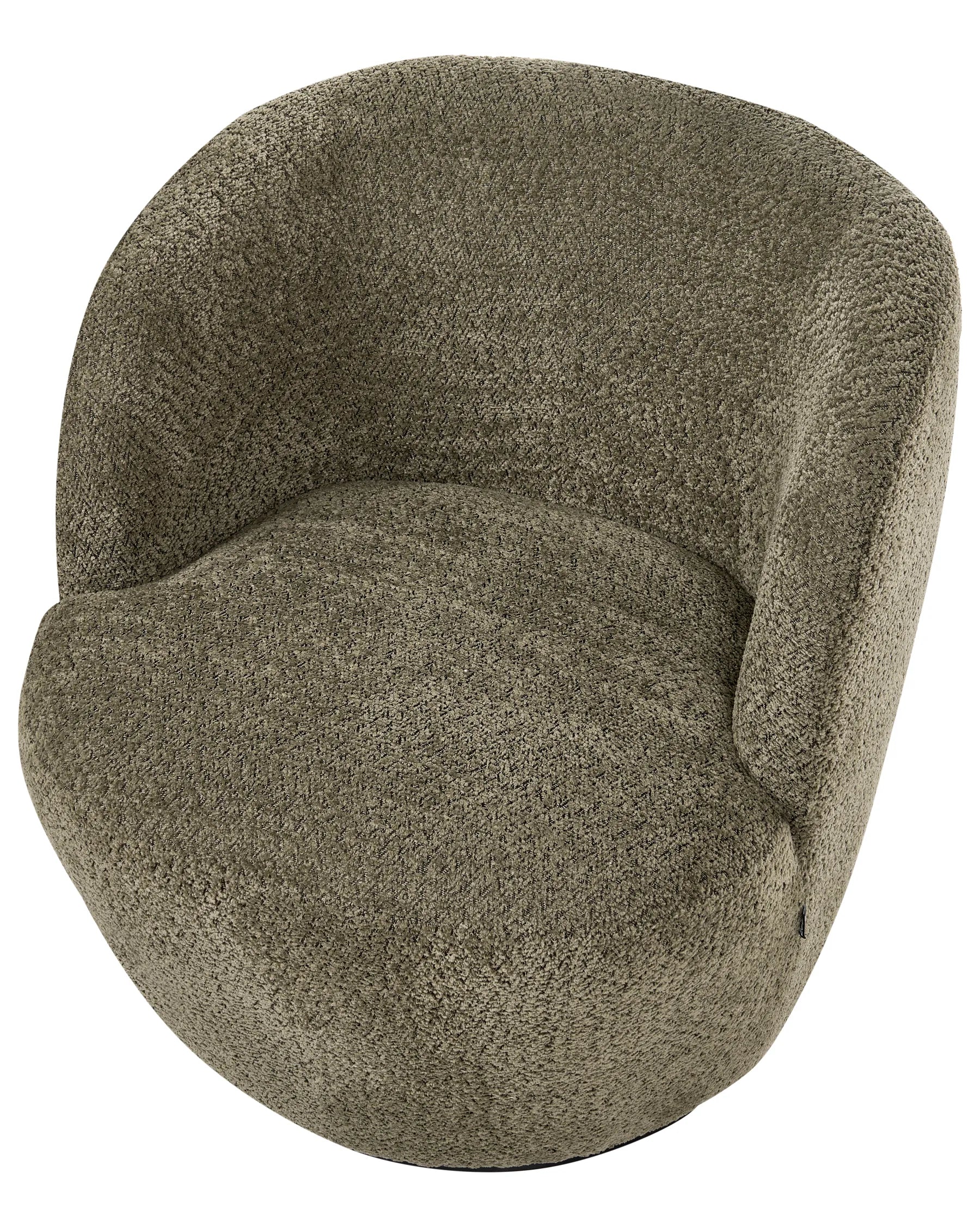 Swivel Armchair KUOLPA Chenille Dark Green