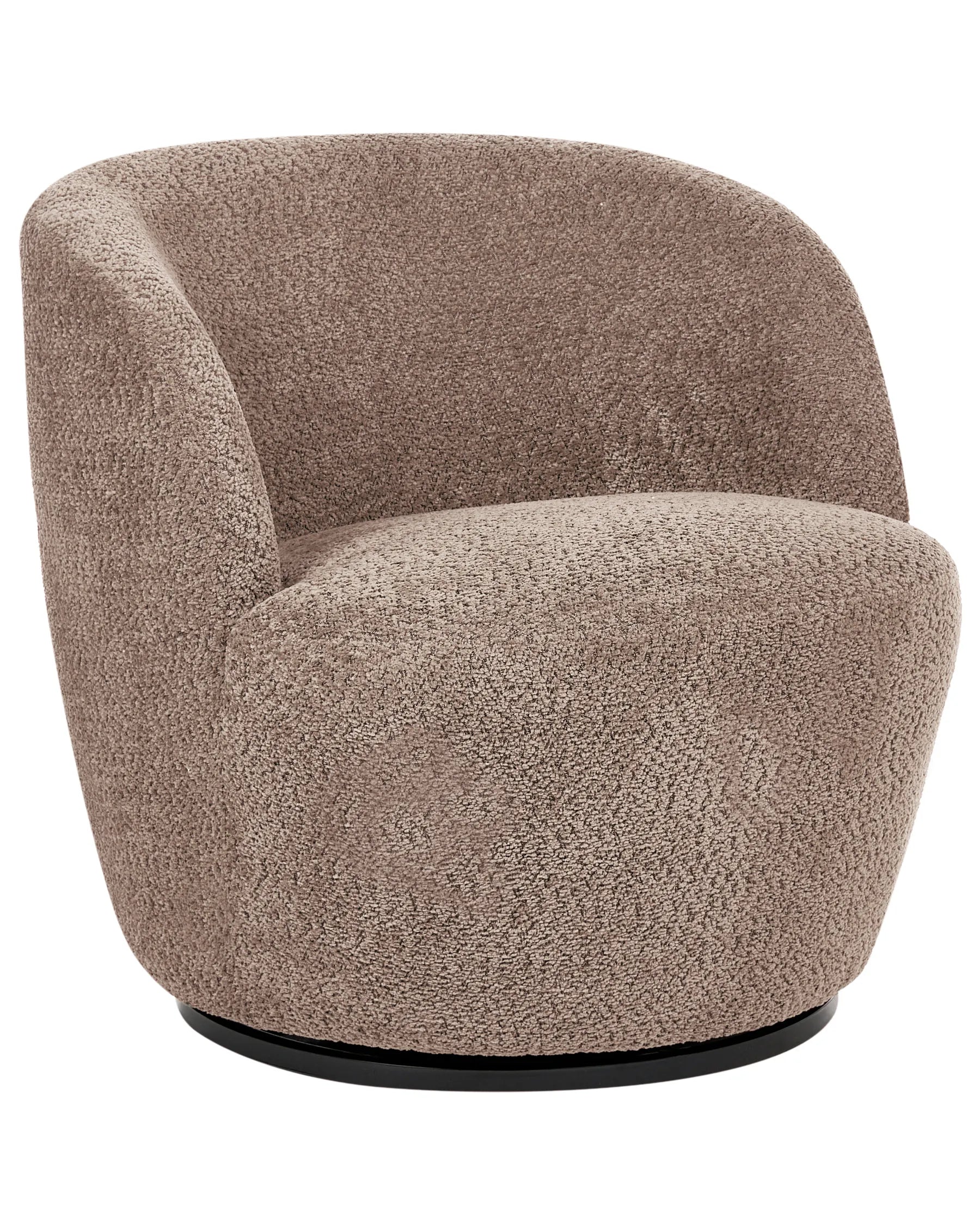 Swivel Armchair KUOLPA Chenille Taupe