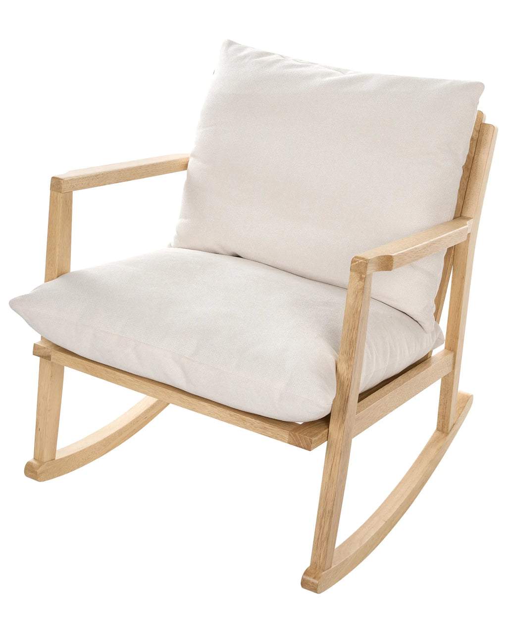 Rocking Chair KJEVIK Wood Light Brown/ Light Beige