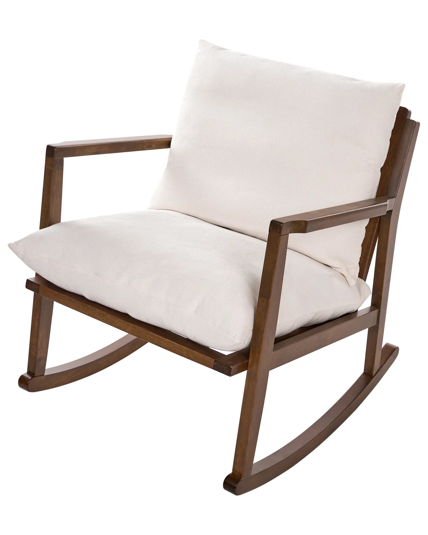 Rocking Chair KJEVIK Wood Brown/ Light Beige