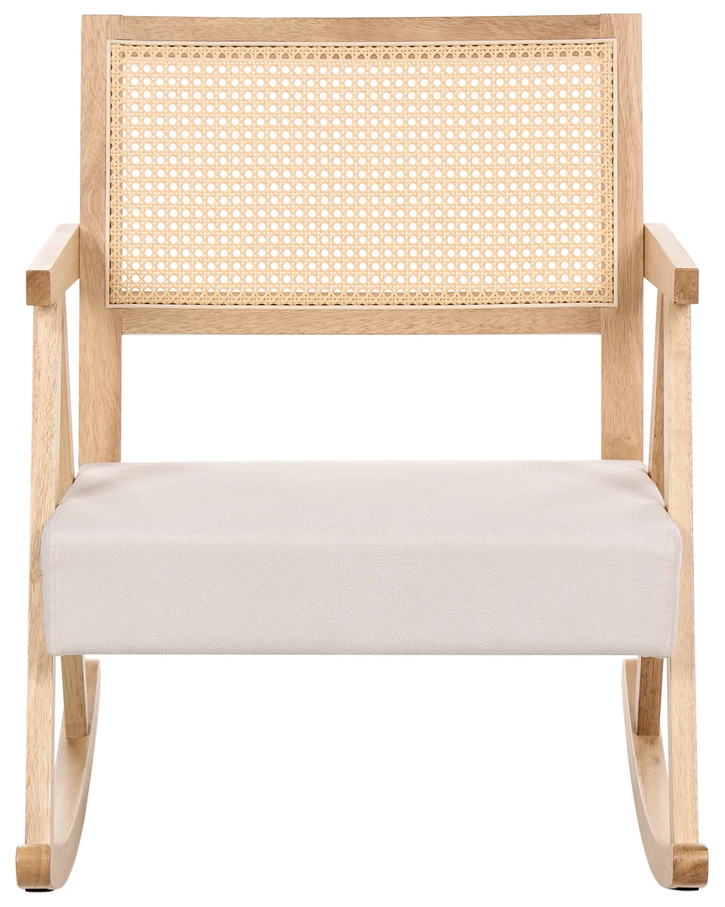 Rocking Chair RYA Wood Light Brown/ Light Beige