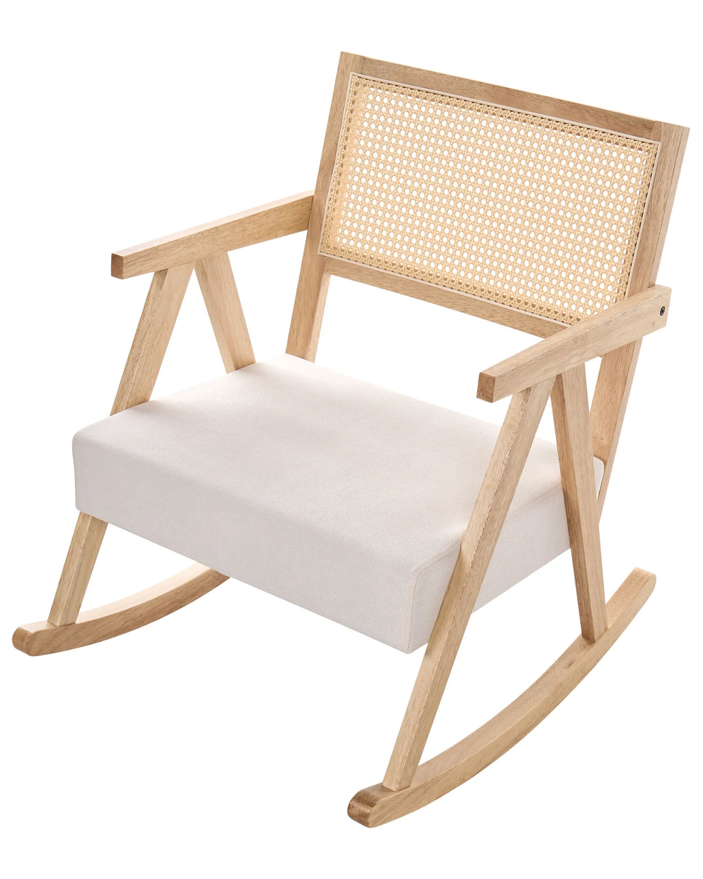 Rocking Chair RYA Wood Light Brown/ Light Beige