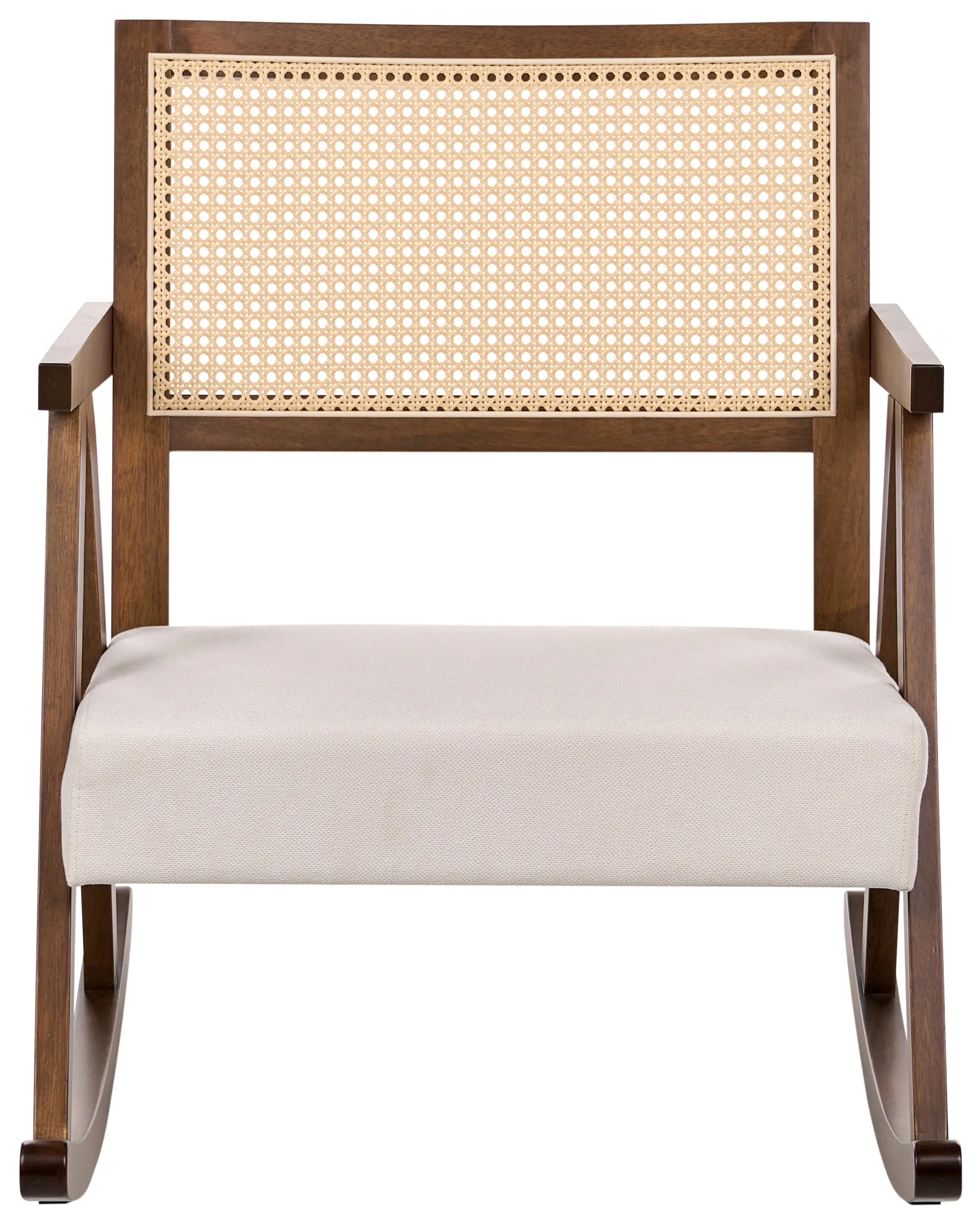 Rocking Chair RYA Wood Brown/ Light Beige