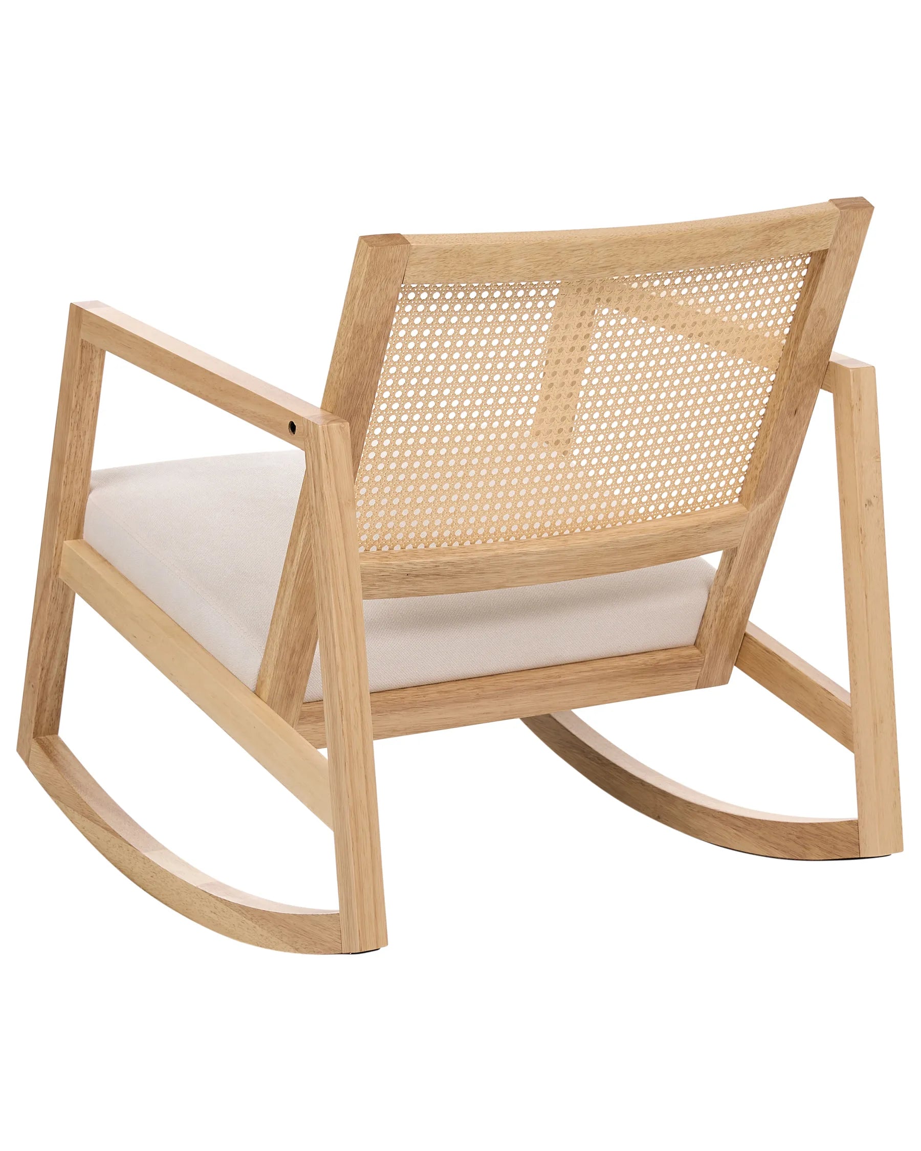 Rocking Chair LEIDY Wood Light Brown/ Light Beige