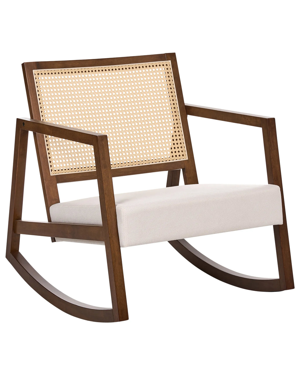 Rocking Chair LEIDY Wood Brown/ Light Beige