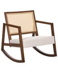 Rocking Chair LEIDY Wood Brown/ Light Beige