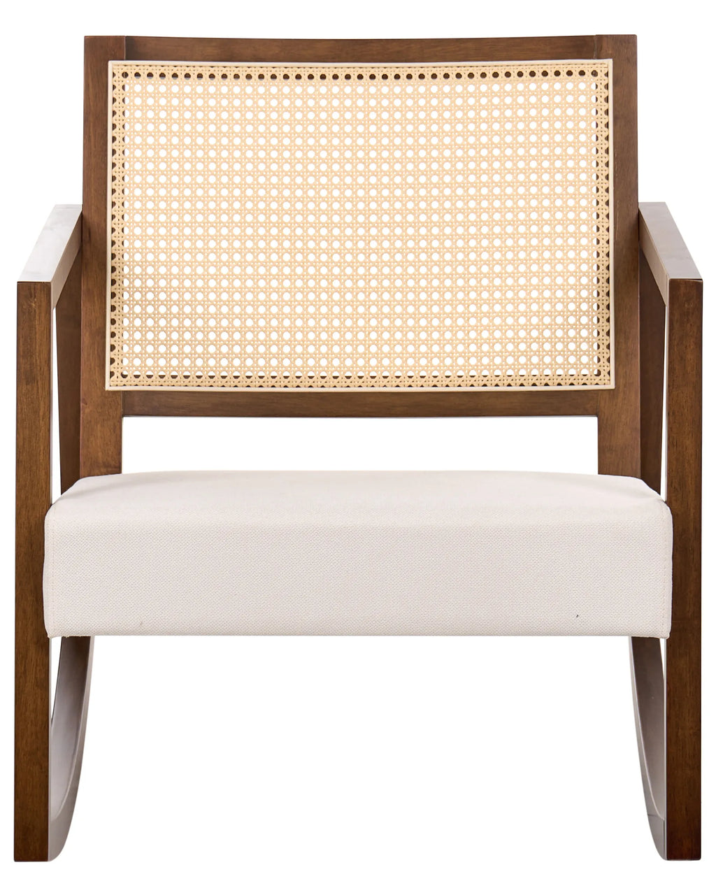 Rocking Chair LEIDY Wood Brown/ Light Beige