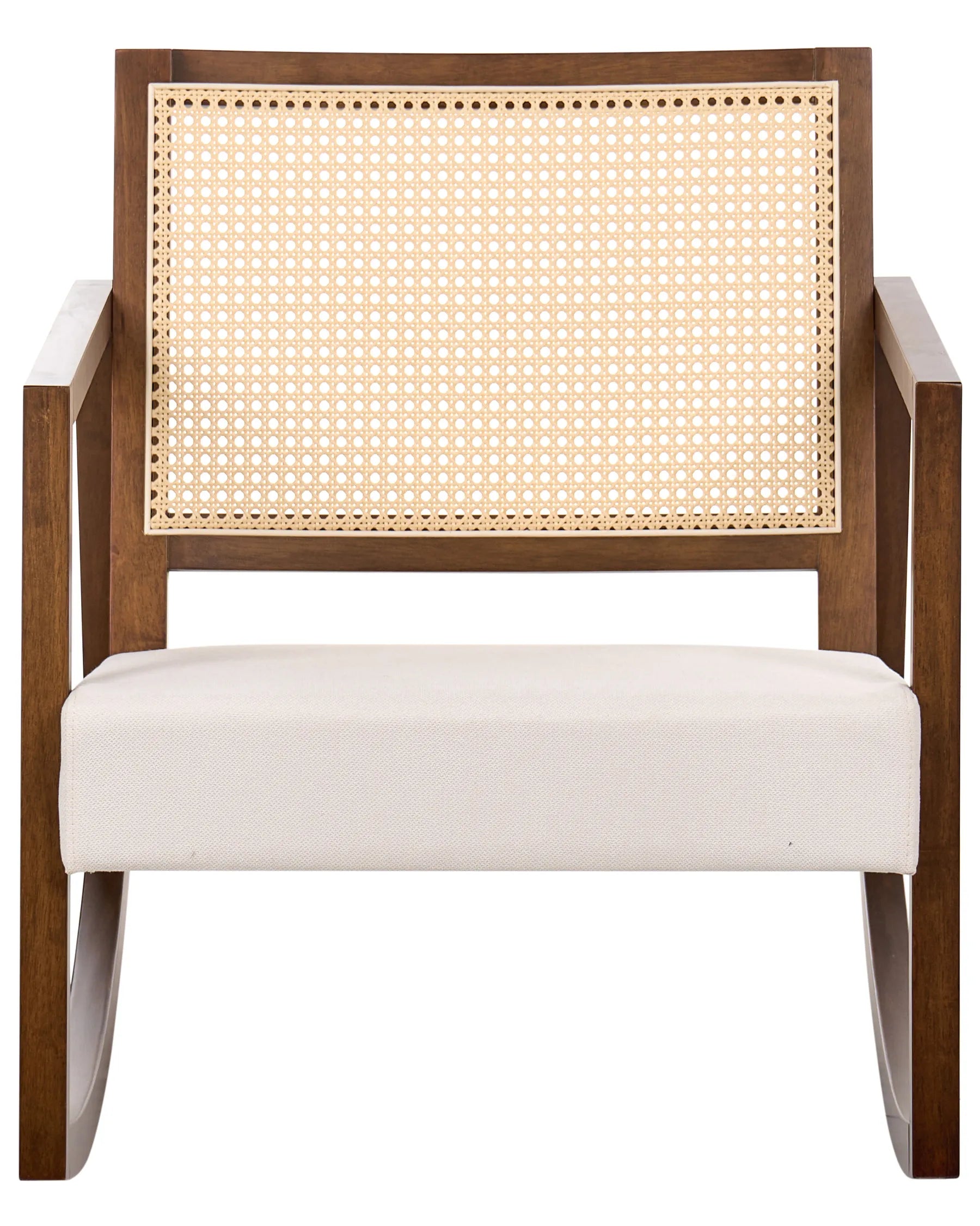 Rocking Chair LEIDY Wood Brown/ Light Beige
