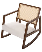 Rocking Chair LEIDY Wood Brown/ Light Beige