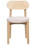 Set of 2 Dining Chairs PAULINA Wood Light Brown/ Light Beige