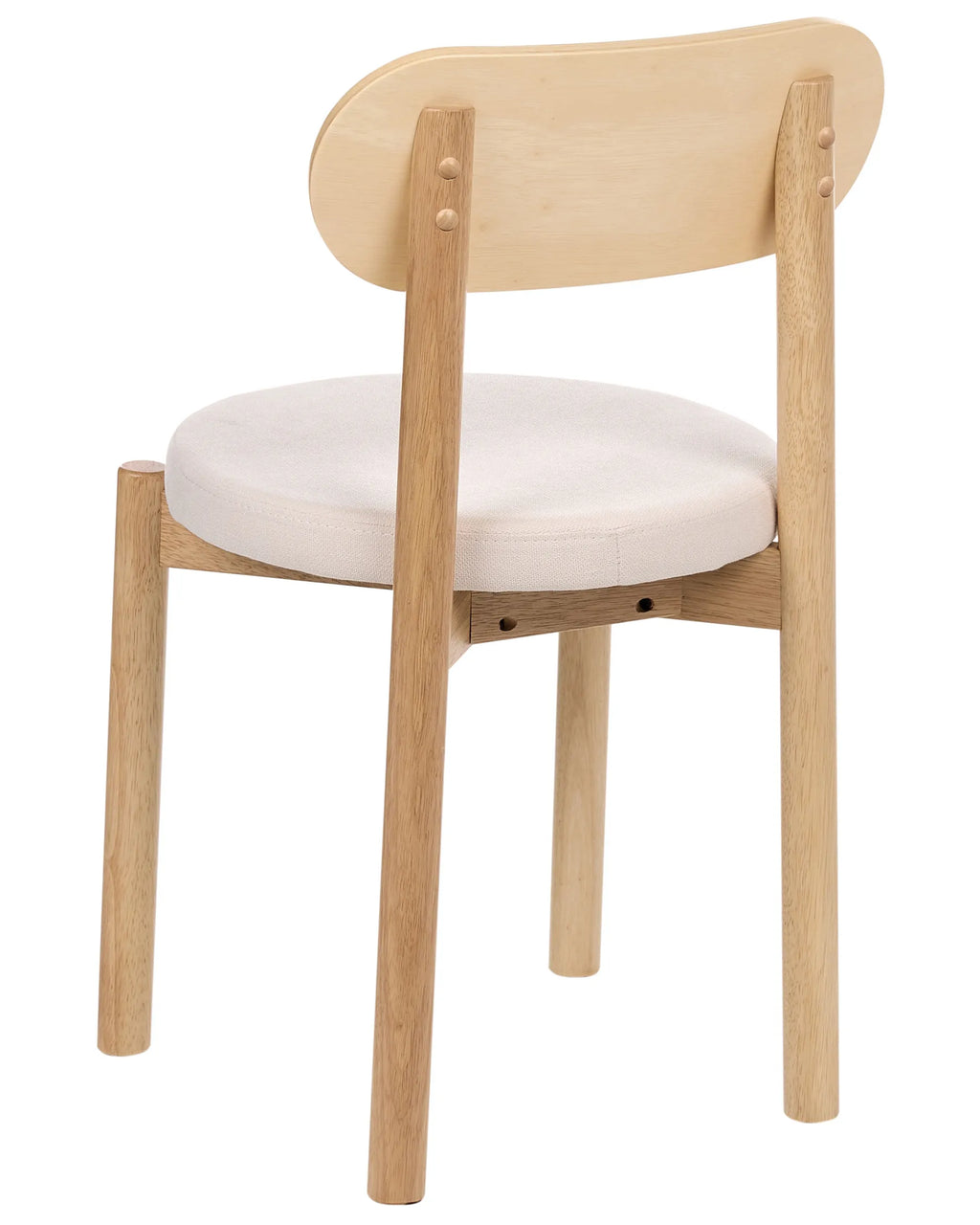 Set of 2 Dining Chairs PAULINA Wood Light Brown/ Light Beige