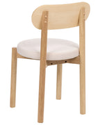 Set of 2 Dining Chairs PAULINA Wood Light Brown/ Light Beige