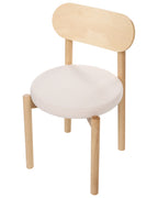 Set of 2 Dining Chairs PAULINA Wood Light Brown/ Light Beige