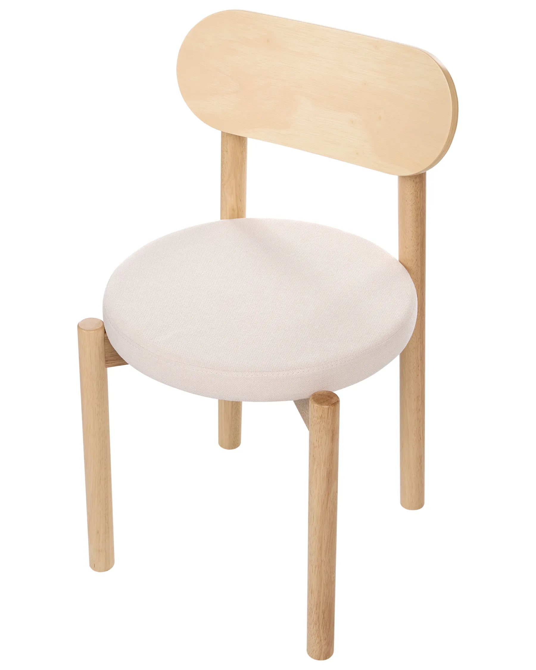 Set of 2 Dining Chairs PAULINA Wood Light Brown/ Light Beige