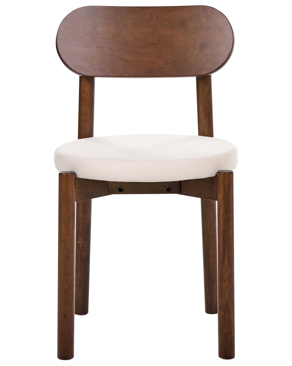 Set of 2 Dining Chairs PAULINA Wood Brown/ Light Beige