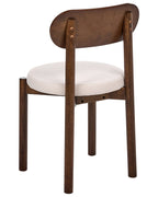 Set of 2 Dining Chairs PAULINA Wood Brown/ Light Beige