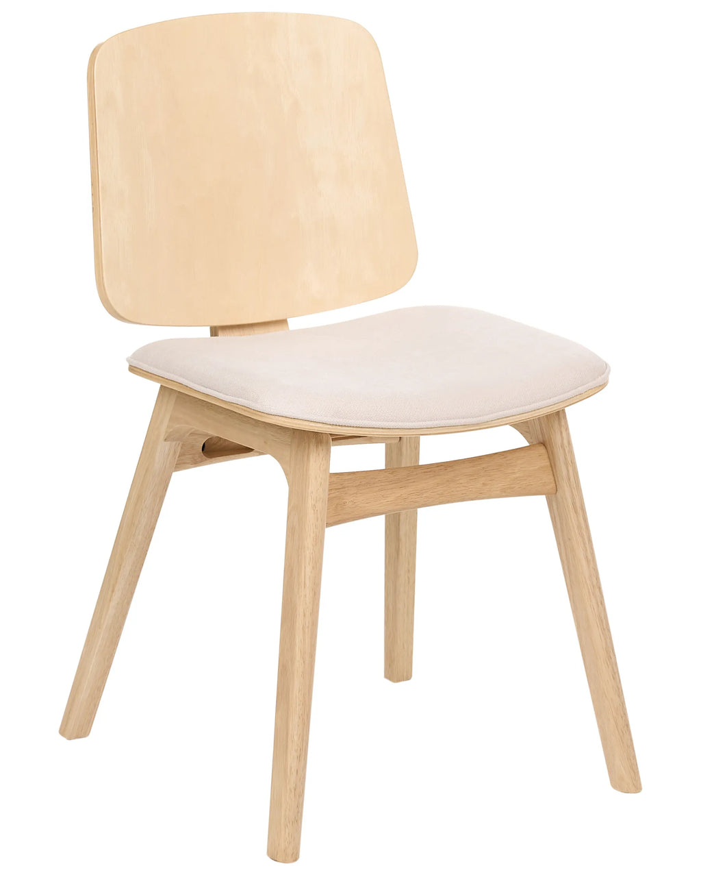 Set of 2 Dining Chairs CHARLESTON Wood Light Brown/ Light Beige