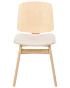 Set of 2 Dining Chairs CHARLESTON Wood Light Brown/ Light Beige